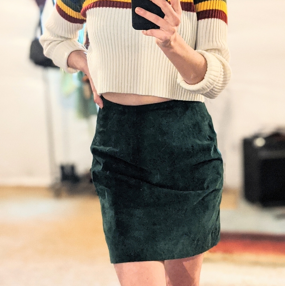 🐍Vintage 188 West Suede Leather Pencil Skirt